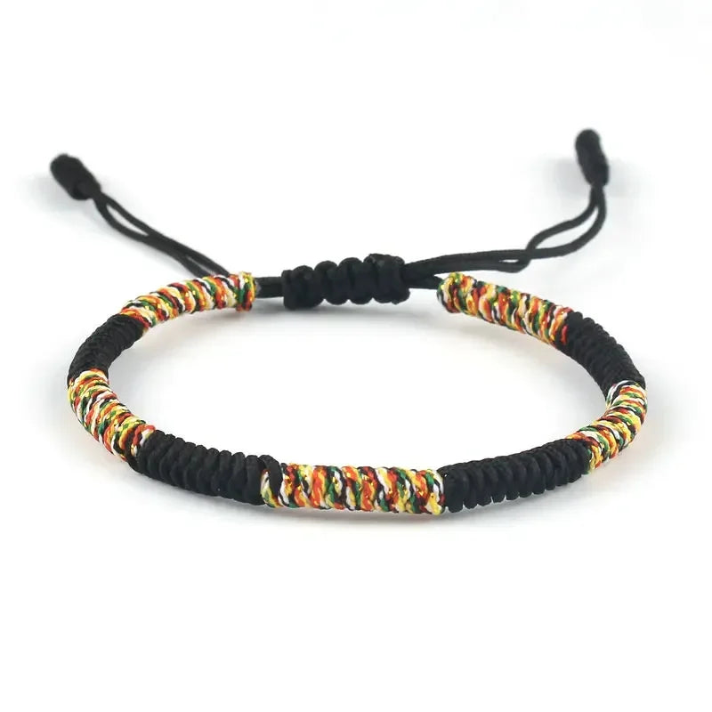Bracciale Gourmette Buddhista Tibetano in Laccio