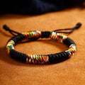 Braccialetto Portafortuna Buddhista Tibetano Filo Nero 