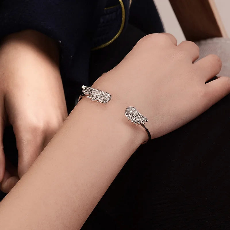 Bracelet femme ailes d'ange argent