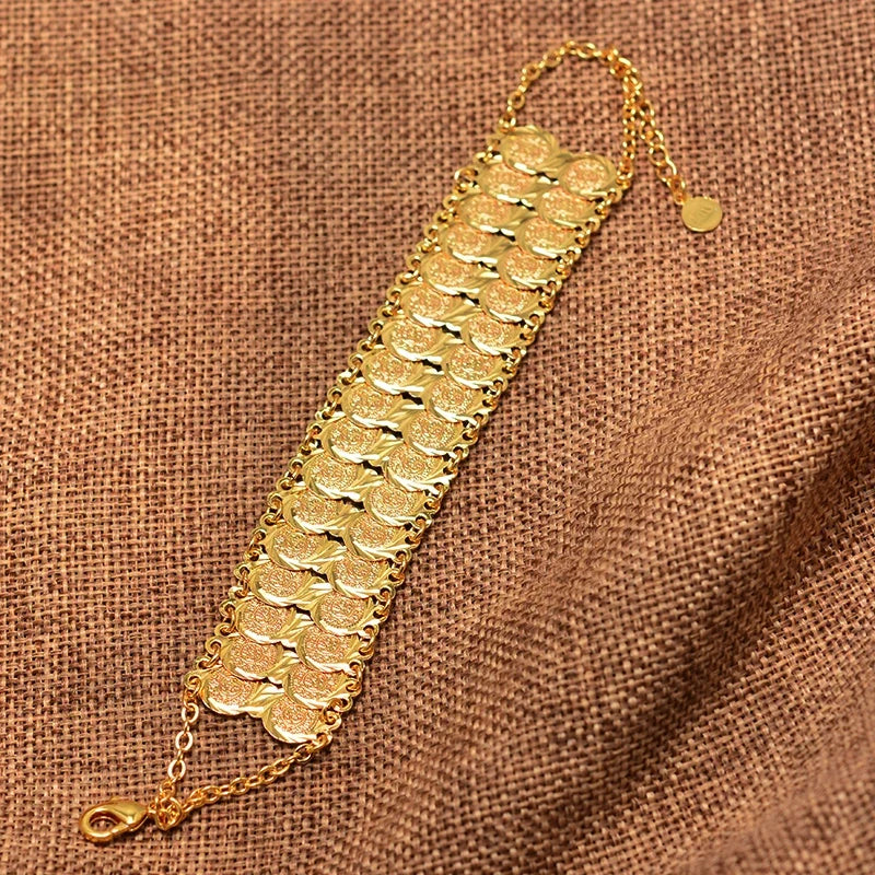Arany dupla <span data-glossary-id="bracelet">karkötő</span> arab muszlim nőknek