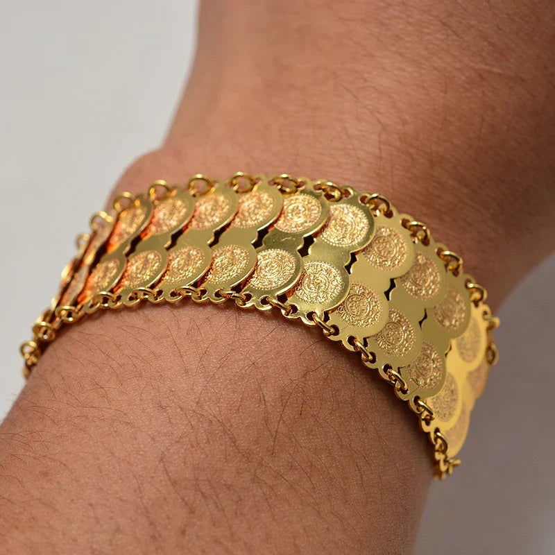 Arany dupla <span data-glossary-id="bracelet">karkötő</span> arab muszlim nőknek