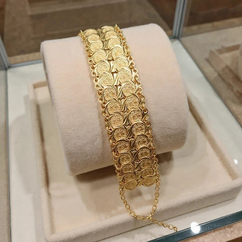 Arany dupla <span data-glossary-id="bracelet">karkötő</span> arab muszlim nőknek