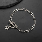 Women's bracelet with Star of David pendant Jewish symbol silver