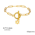 Women's bracelet with Star of David pendant Jewish symbol gold