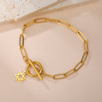 Women's bracelet with Star of David pendant Jewish symbol gold