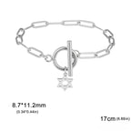 Women's bracelet with Star of David pendant Jewish symbol silver