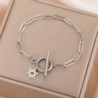 Women's bracelet with Star of David pendant Jewish symbol silver