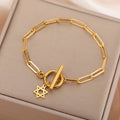 Women's bracelet with Star of David pendant Jewish symbol gold
