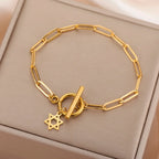 Women's bracelet with Star of David pendant Jewish symbol gold