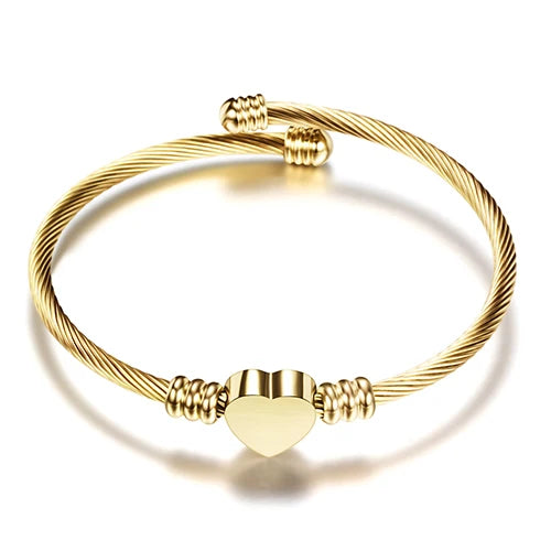 Verstellbares Armband Herz Gourmette Damen Gold
