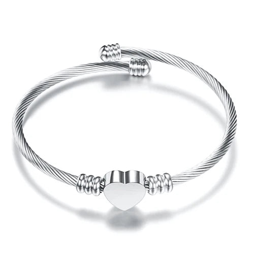Verstellbares Armband Herz Gourmette Damen Silber