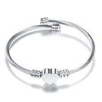 Verstellbares Armband Herz Gourmette Damen Silber