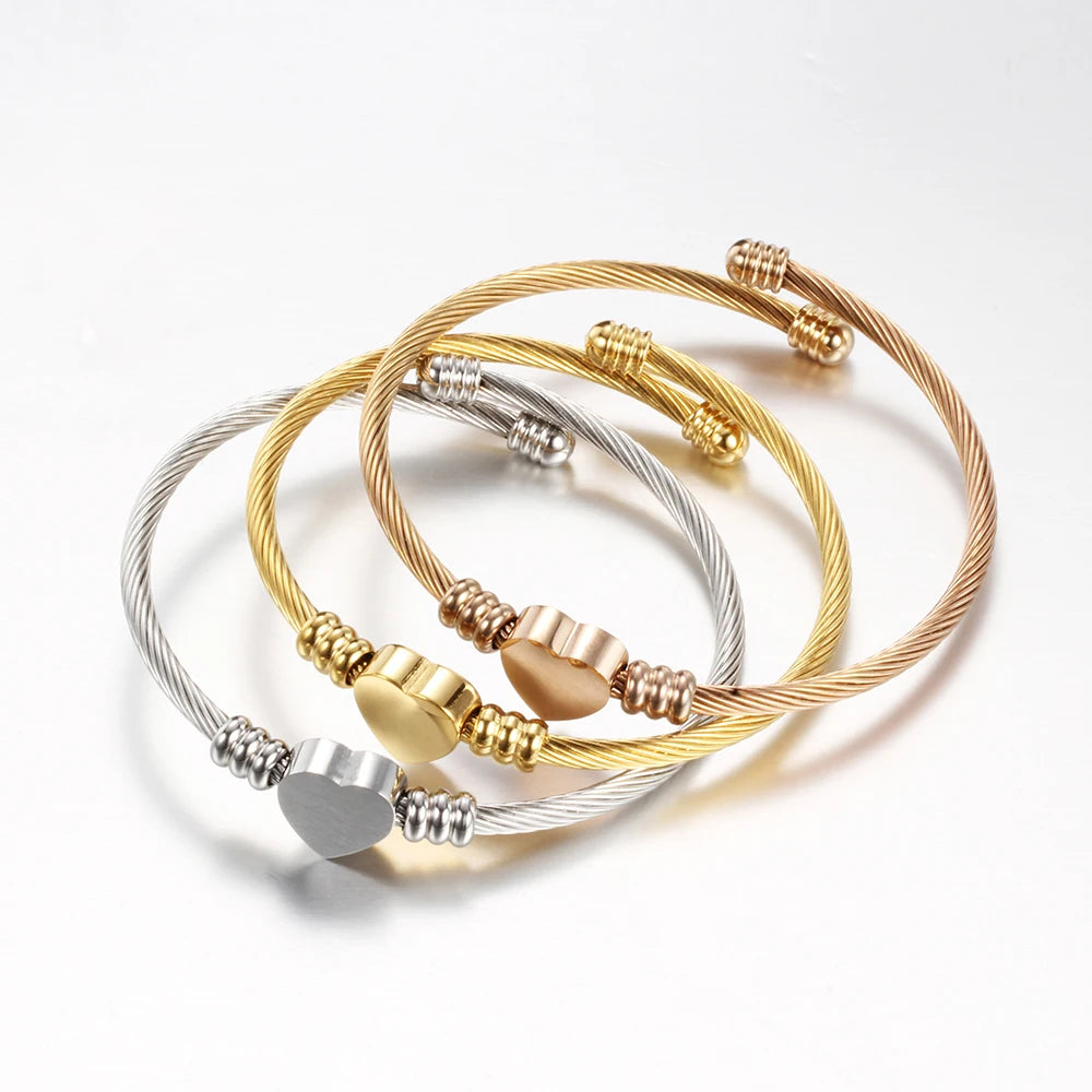 Verstellbares Armband Herz Gourmette Damen Gold