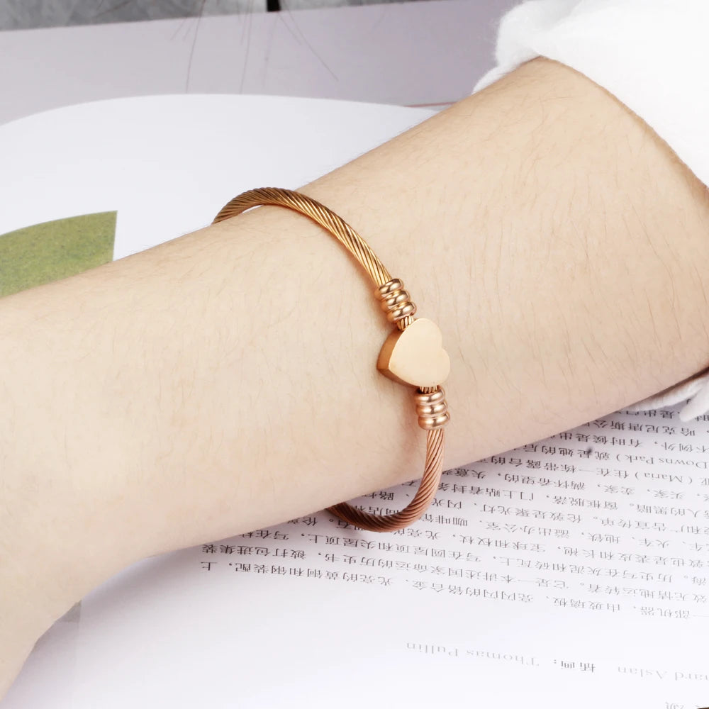 Verstellbares Armband Herz Gourmette Damen Roségold
