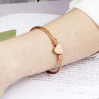 Verstellbares Armband Herz Gourmette Damen Roségold