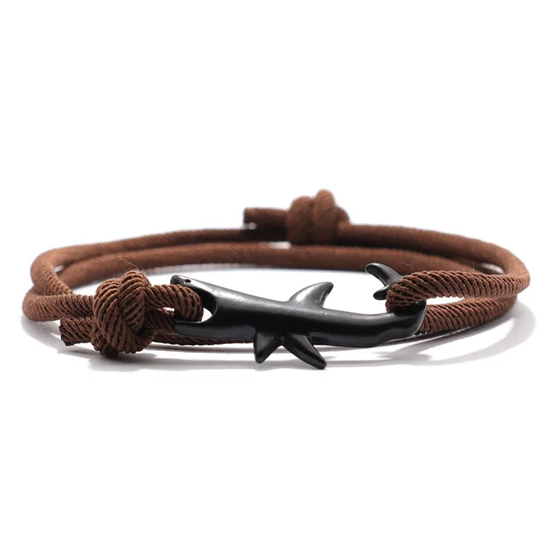 Schwarzes Hai-Armband braun