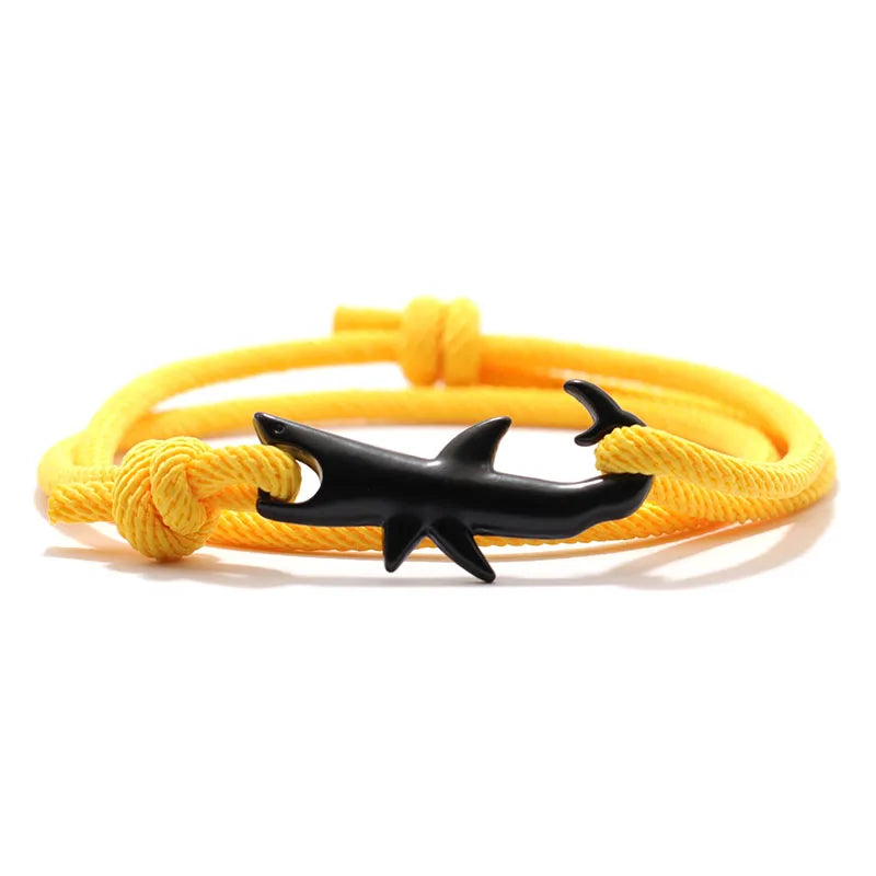 Schwarzes Hai-Armband gelb