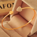 Bracelet Rétro avec Coeur et Cristal