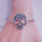 Bracelet Tête de Mort Pour Femme argent