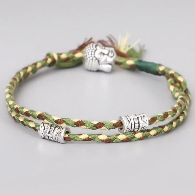 Náramek Tibetský Pletený Štěstí zelený