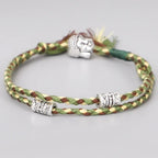 Náramek Tibetský Pletený Štěstí zelený