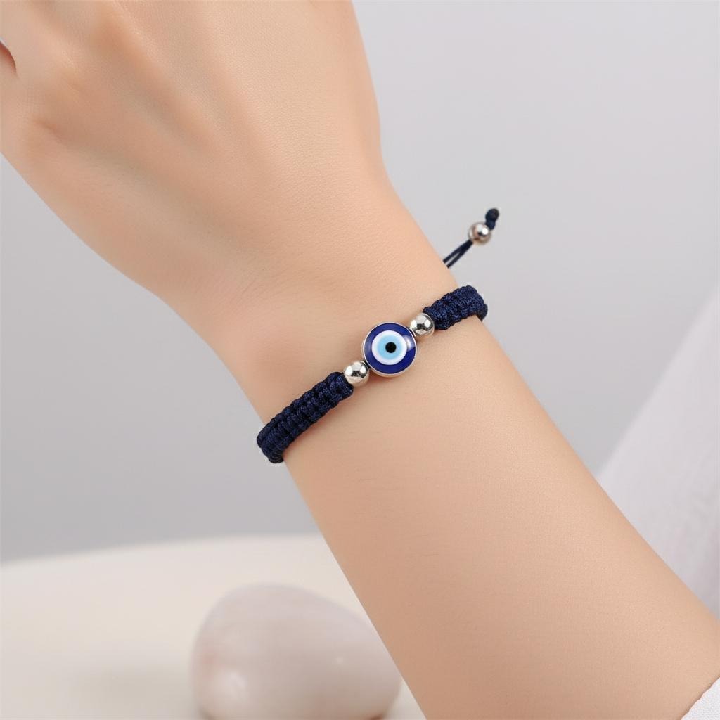 Bracelet Tresse Contre Mauvais Oeil Bleu
