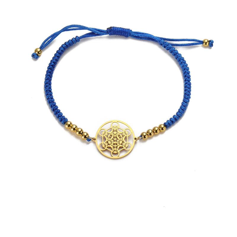 Bracelet Coloré de Femme Cube de Métatron bleu
