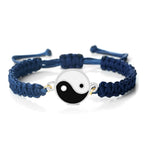Bracelet Tressé Yin Yang bleu et argent