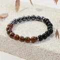 Bracelet Triple Protection Oeil de Tigre Tourmaline et Hématite