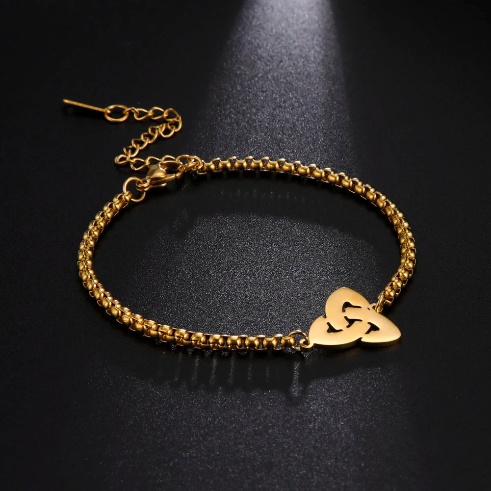 Bracelet Triquetra Noeud de la Trinité Irlandais or