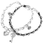 Bracelets for couples with key and padlock
