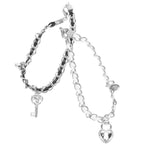 Bracelets for couples with key and padlock