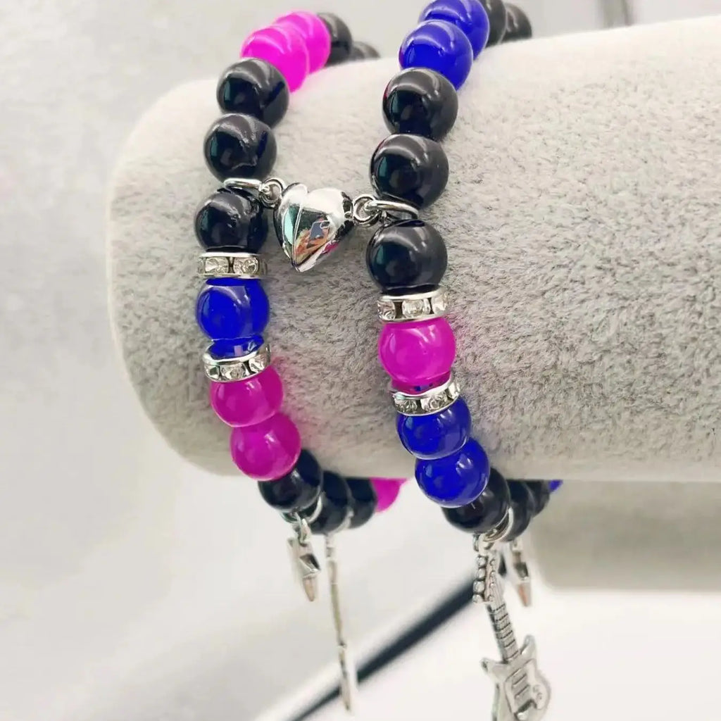 Magnetische Gourmette Gitarrenarmbänder für Paare