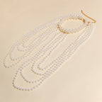 Chaîne d'épaule pour femme avec perles - Bijou pour clavicule & épaule