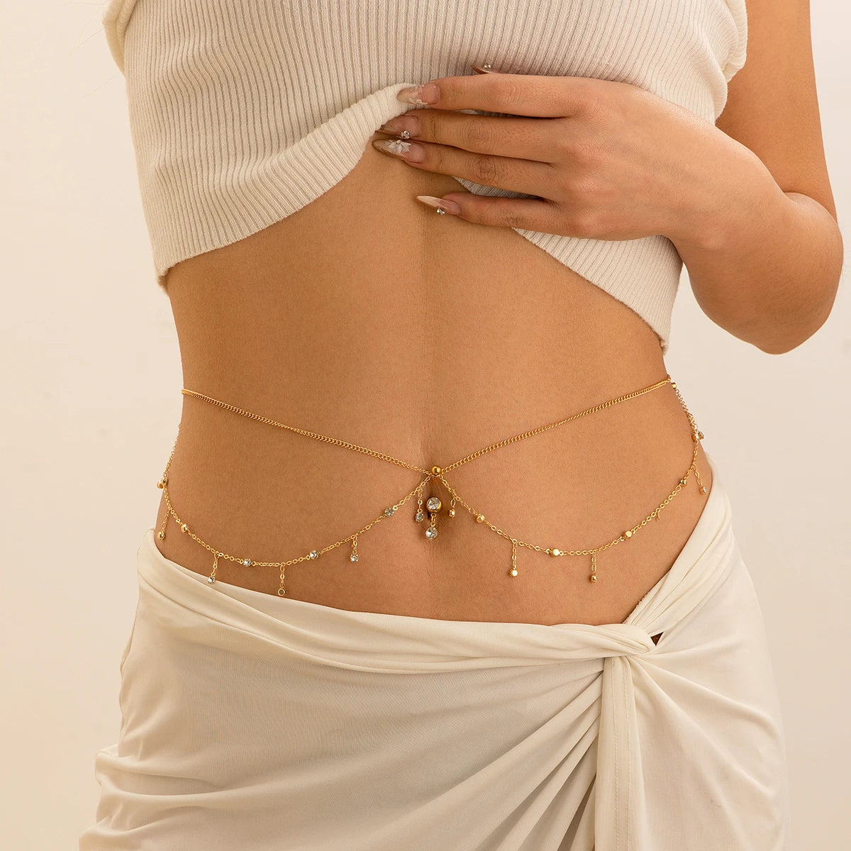 Chaîne de hanche et nombril - bijou de taille et ventre pour femme or
