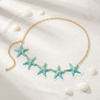 Chaîne de hanche étoile de mer - bijou de taille et ventre pour femme bleu