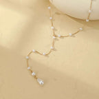 Back chain for women - back necklace with pearls