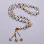 Rosario musulmano elegante - Tasbih islamico 33 perle cristallo e dorato