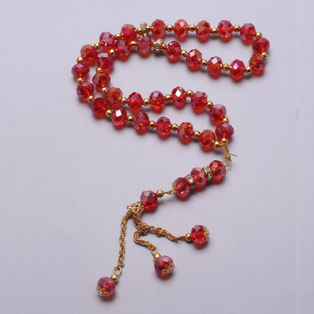 Rosario musulmano elegante - Tasbih islamico 33 perle rosso