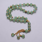 Rosario musulmano elegante - Tasbih islamico 33 perle verde giada e dorato