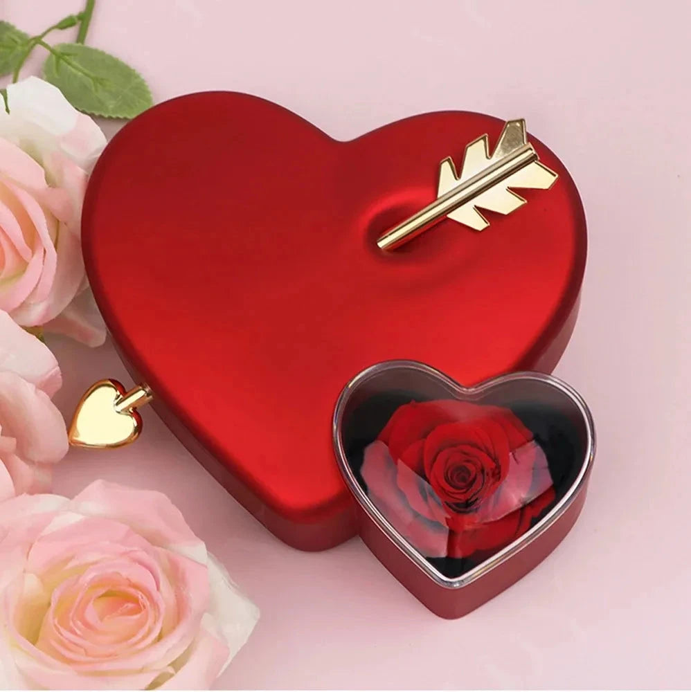 Cofanetto Amore Eterno con Rosa e Collana 