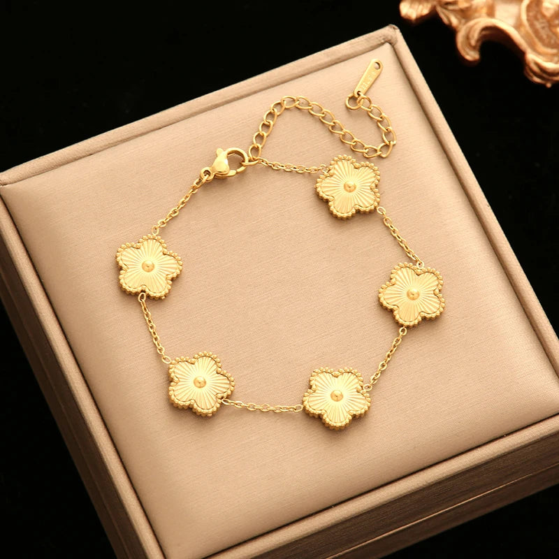 Set aus 3 Schmuckstücken Margeriten Gold 