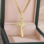 Levensboom Ketting Dames Kruis Hanger goud