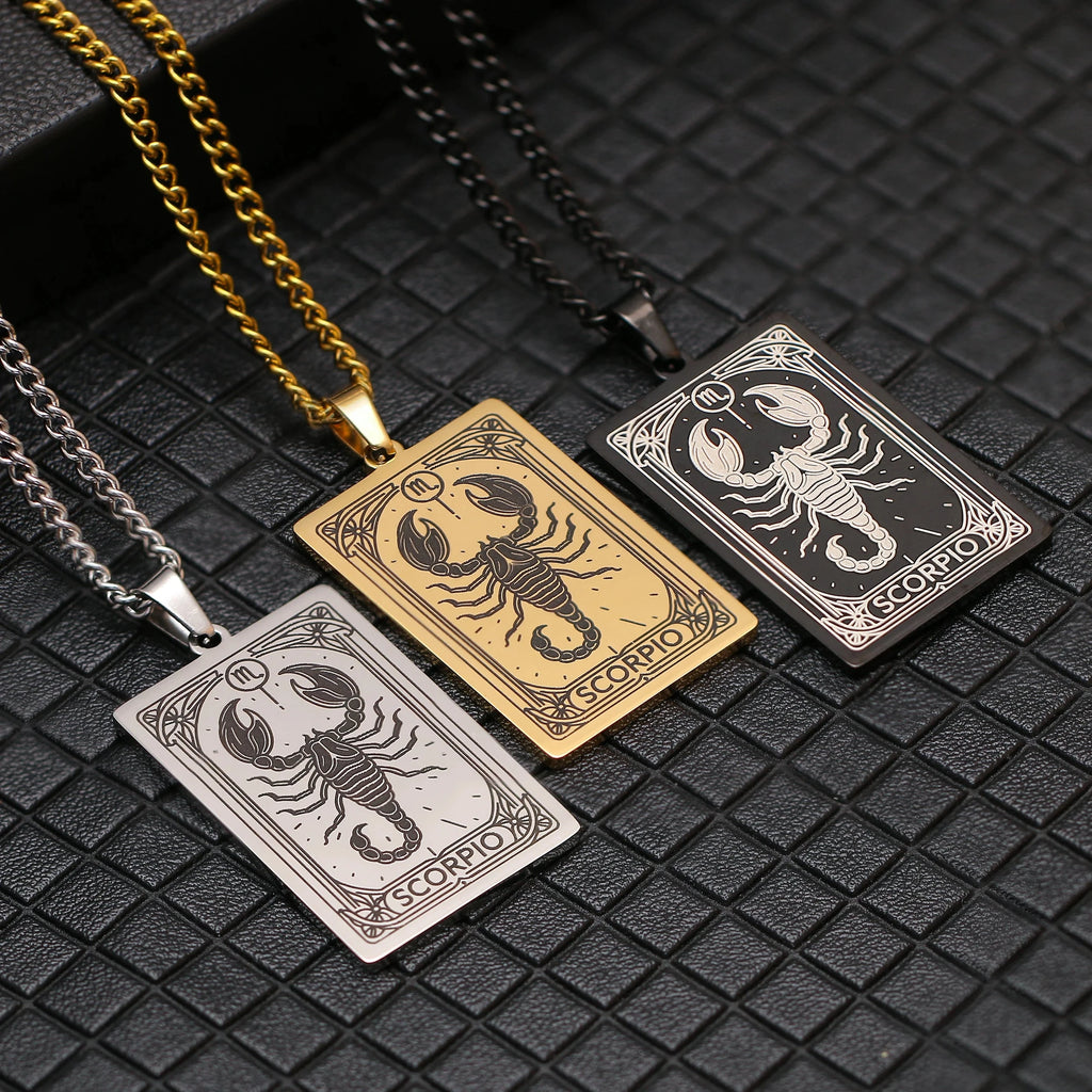 Collier avec Joli Pendentif Signe du Zodiaque Astrologique