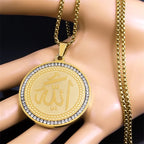 Collana con ciondolo amuleto Allah arabo islamico musulmano oro