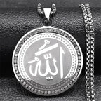 Collana con ciondolo amuleto Allah arabo islamico musulmano argento