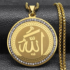 Collana con ciondolo amuleto Allah arabo islamico musulmano oro