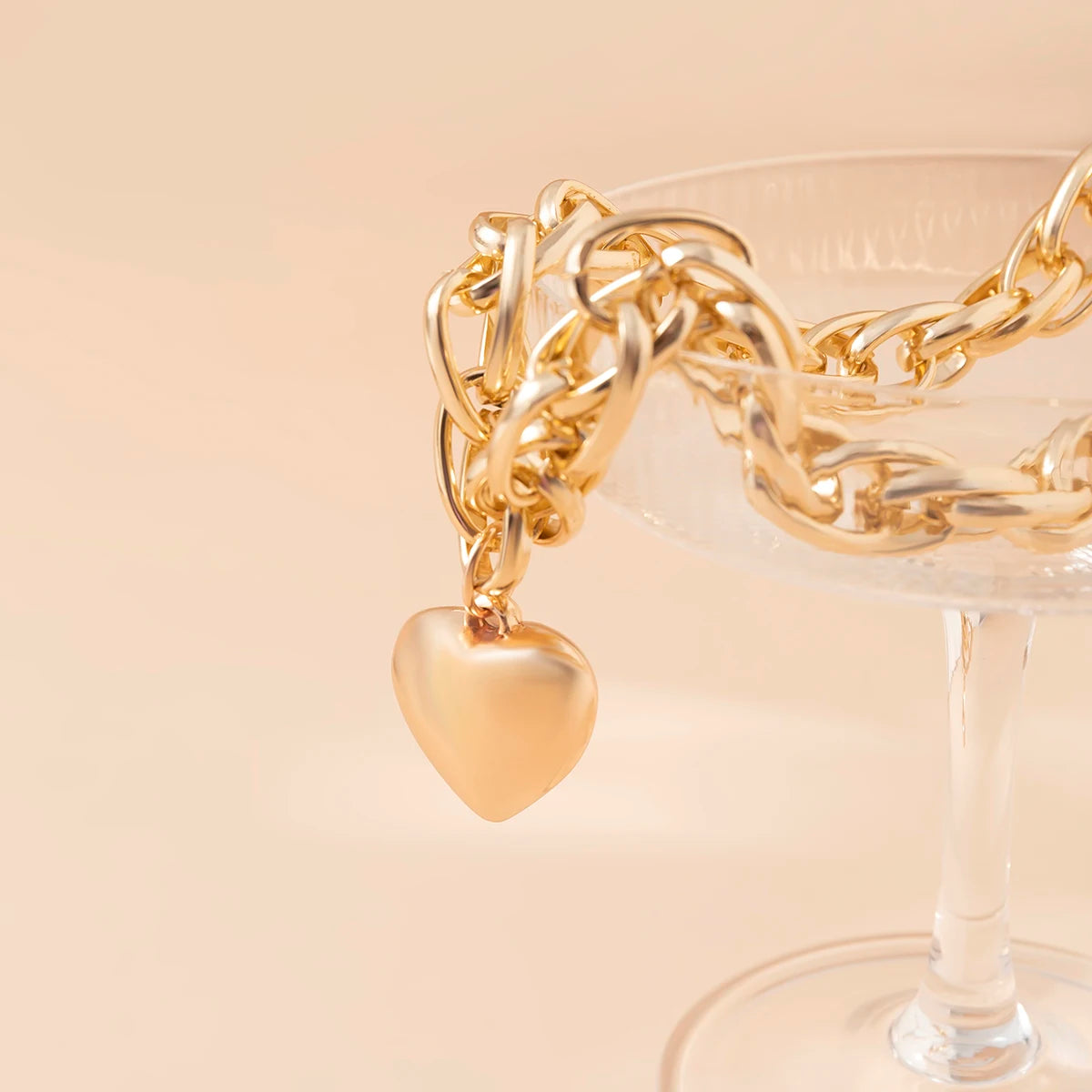 Collier avec pendentif cœur urbain chic or