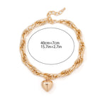Collier avec pendentif cœur urbain chic