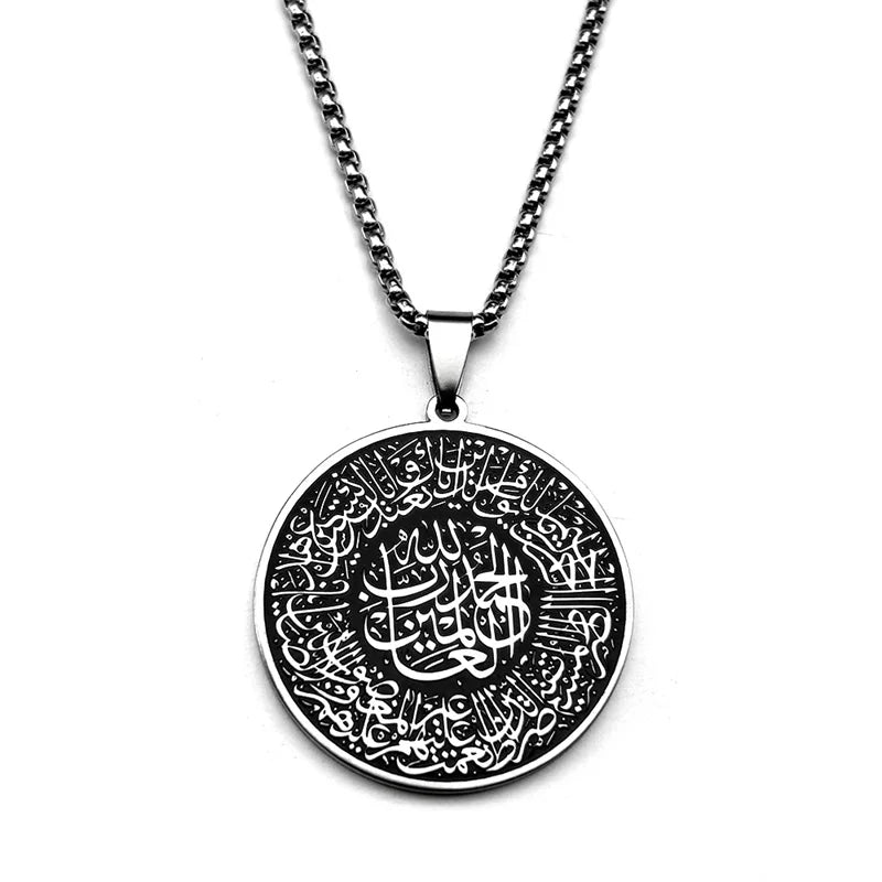 Halskæde med vedhæng af den arabiske Koran islam muslimsk sølv